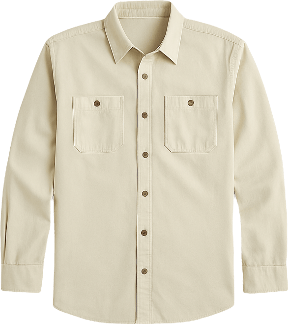 St. John's Bay Twill Field Mens Long Sleeve Classic Fit Button