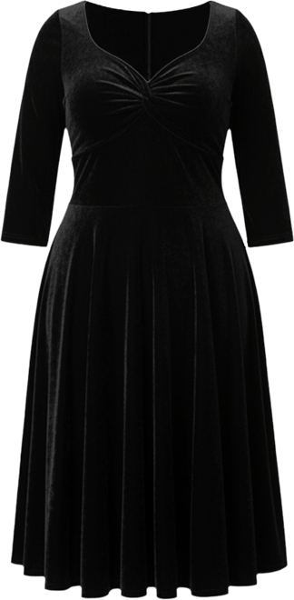 Plus Size 1950s Front Twist Swing Dress