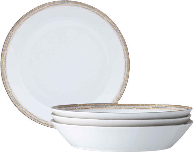 Raylan Coupe Dinner Bowls, Set of 4, Service For 4