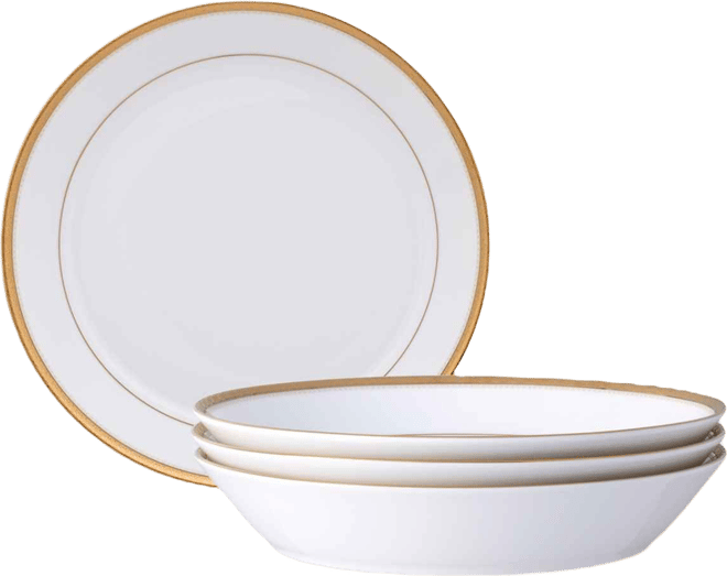 Charlotta Coupe Dinner Bowls, Set of 4, Service For 4