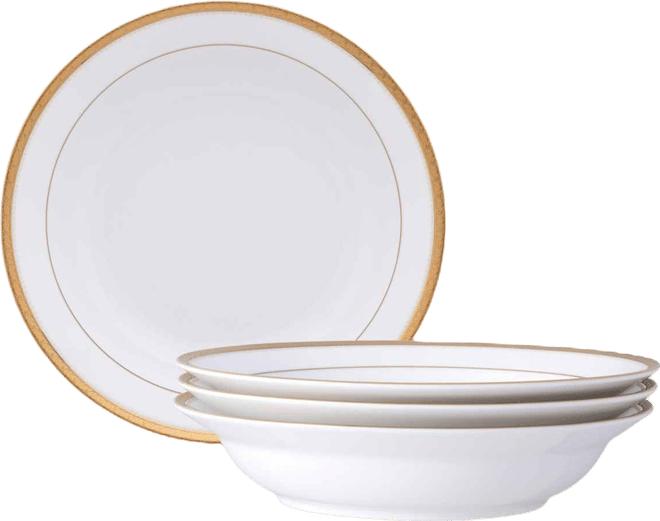 Charlotta Rim Dinner Bowls, Set of 4, Service For 4