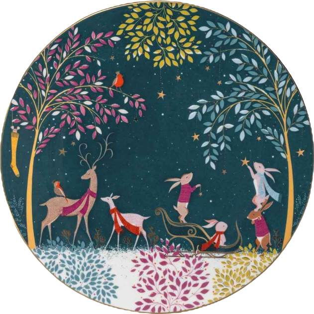 Sara Miller Woodland Tales Deer Robin Serving Plate