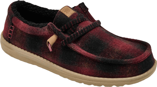 Men's Wally Cozy Plaid Slip-On Casual Moccasin Sneakers from Finish Line