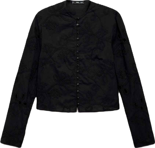 Women's Buttons Embroidered Blouse