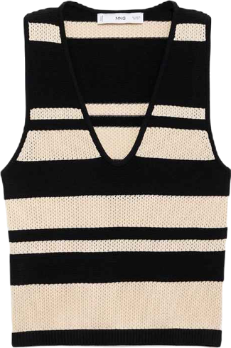Women's Stripes Knitted V-Neck Top