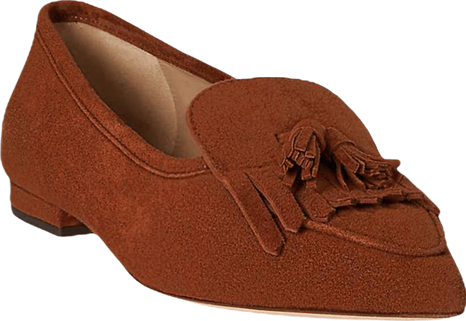 Women's Londyn Sheep-Suede Kiltie Ballet Flats