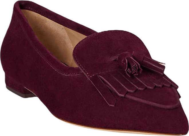 Women's Londyn Sheep-Suede Kiltie Ballet Flats