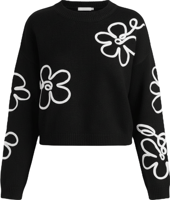 Juniors' Cropped Pull-On Long-Sleeve Sweater