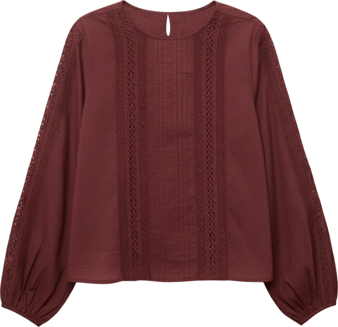 Women's Embroidered Puff-Sleeve Blouse