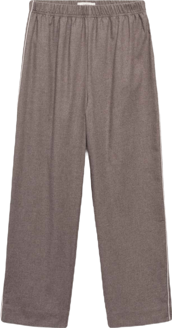 Women's Contrast Piping Cotton Flannel Pants