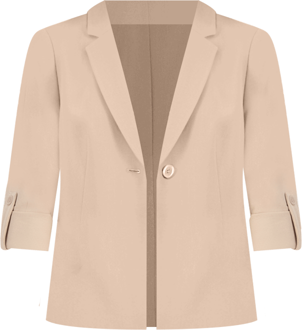 Ak Anne Klein Petite Notched-Collar One-Button Jacket