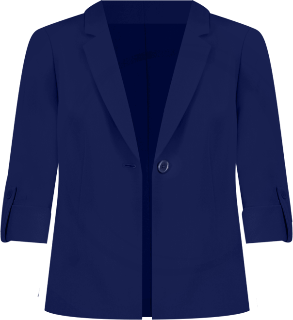 Ak Anne Klein Petite Notched-Collar One-Button Jacket