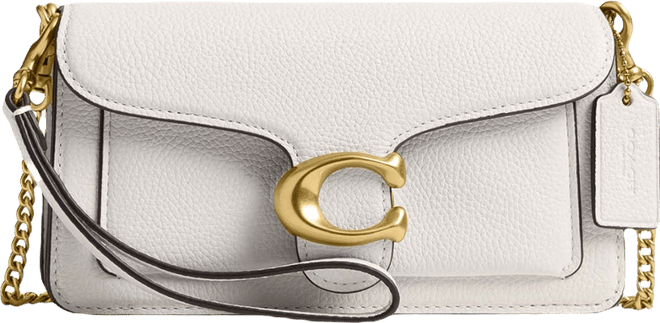 Polished Pebbled Leather Tabby Chain Crossbody Bag