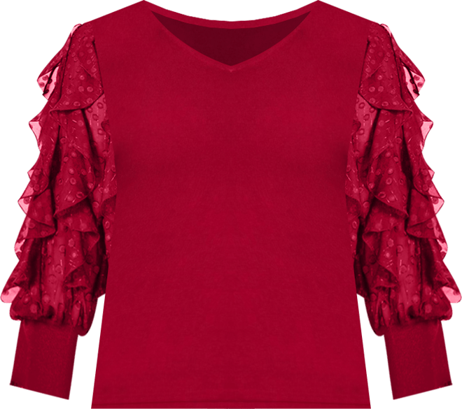 Women's Frill Sleeve Sweater