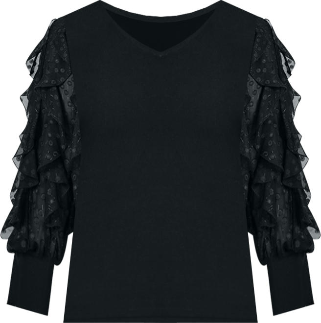 Women's Frill Sleeve Sweater