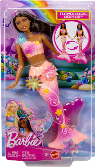 Flower Magic Mermaid Toy Doll with Surprise Blooming Flowers Feature and Headband Accessory