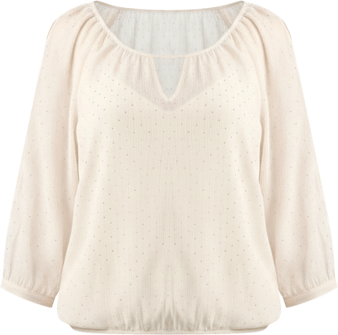 Juniors' Studded 3/4-Sleeve Top