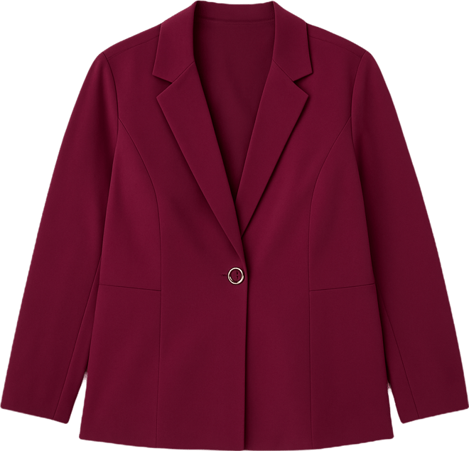 Plus Size Notched Collar One-Button Blazer