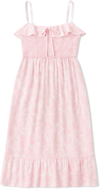 Juniors' Smocked Ruffled Floral Midi Dress
