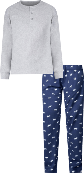 Sleep Hero Men's Henley Neck Knit Pajama Set