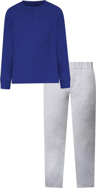 Sleep Hero Men's Henley Neck Knit Pajama Set
