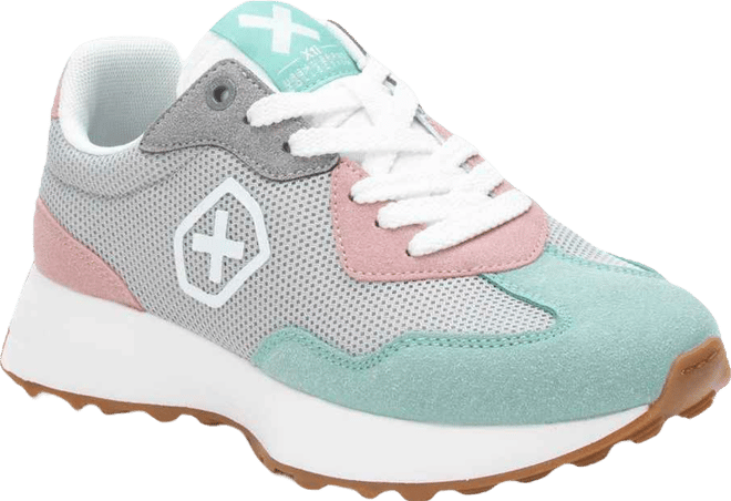 Women's Sneakers By Grey With Multicolor Accent