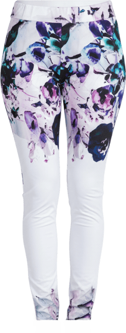 Women's Curvy Fit Active Floral Print Poly Tricot Legging