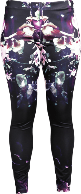 Women's Curvy Fit Active Floral Print Poly Tricot Leggings