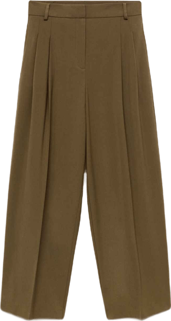 Women's Wide-Leg Mid-Rise Pleated Pants