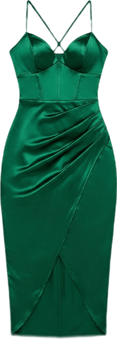 Juniors' Sateen Sweetheart Midi Dress