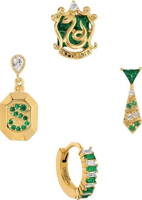 Harry Potter Slytherin House Crystal Earring Set