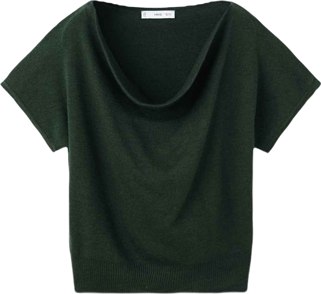 Women's Draped Neckline Short-Sleeved Top