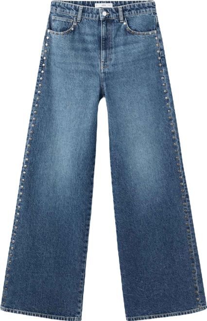 Women's Wide-Leg Studded Jeans