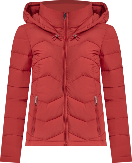 Women's Short Zip-Up Hooded Puffer Jacket