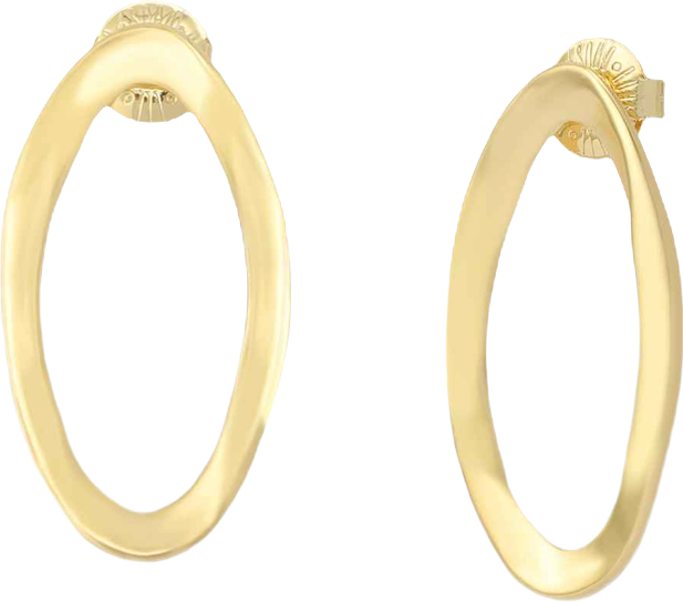 Gold Oval Link Post Earrings