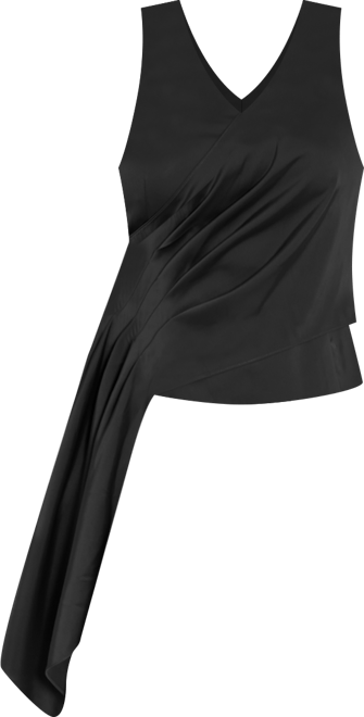 Plus Size Asymmetrical Pleated Top