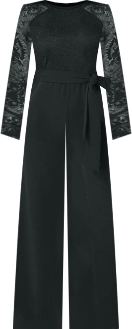 Women's Lace and Bodice Straight Leg Jumpsuit.