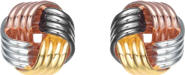 Women's Sterling Silver 14K Gold Plated Red Cubic Zirconia Stud Butterfly Earrings