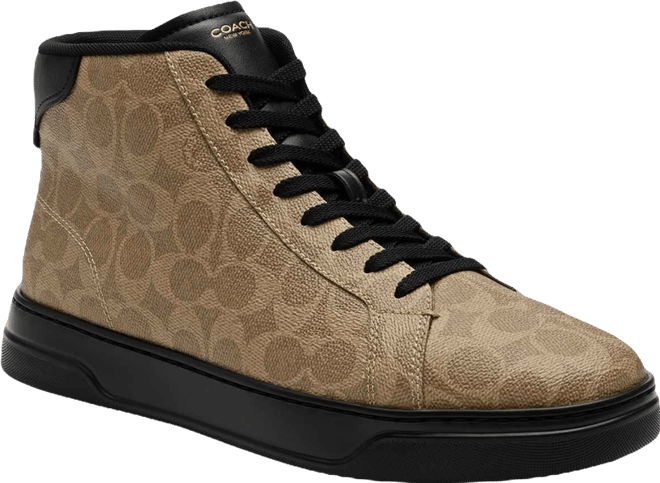 Men's High Line High-Top Signature Canvas Round Toe Sneakers