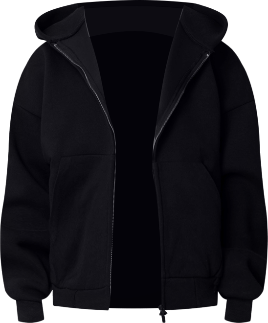 Stiff Lounge Zip Up Hoodie - Black | mnml