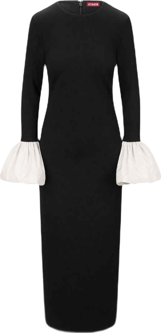 knee length dresses for ladies STAUD Silhouette Long-Sleeve Maxi Dress main image 1