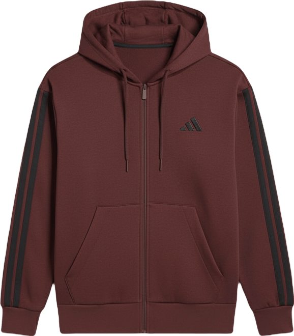 Men's Regular-Fit 3-Stripes Full-Zip Fleece Hoodie