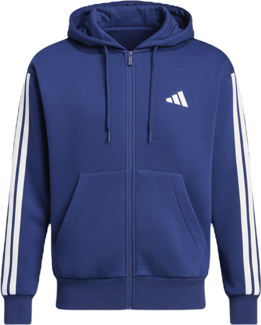 Men's Regular-Fit 3-Stripes Full-Zip Fleece Hoodie