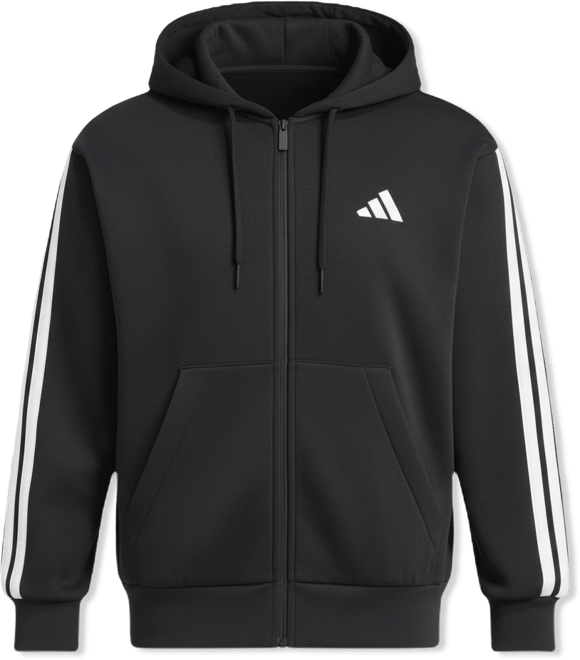 Men's Regular-Fit 3-Stripes Full-Zip Fleece Hoodie