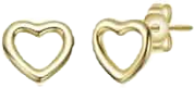 14K Gold Plated Heart Design Stud Earrings