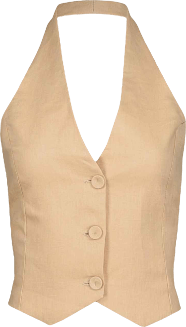 Positano Linen Halter Vest