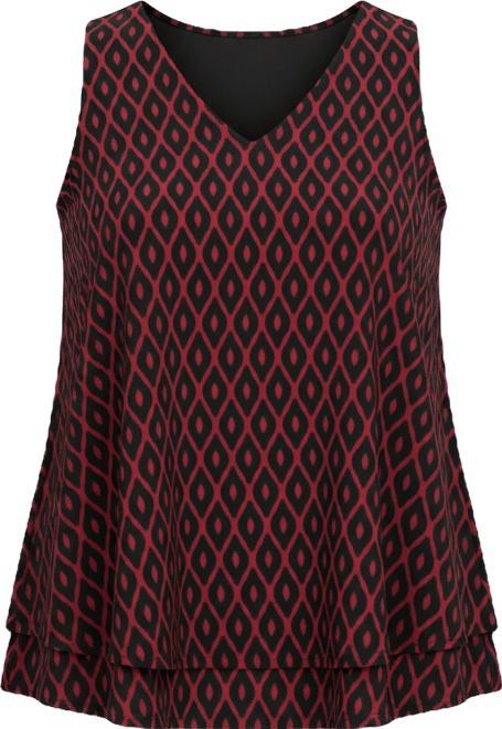 Women's Tops & Tees Sleeveless Double Layer Swing Tank