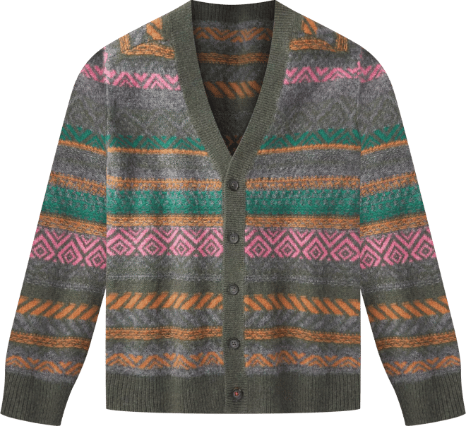 Men's Fair Isle Wool Cardigan