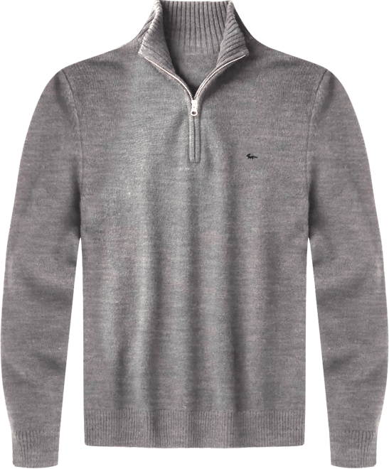 Men's Pepper Lambswool Zip Neck Sweater