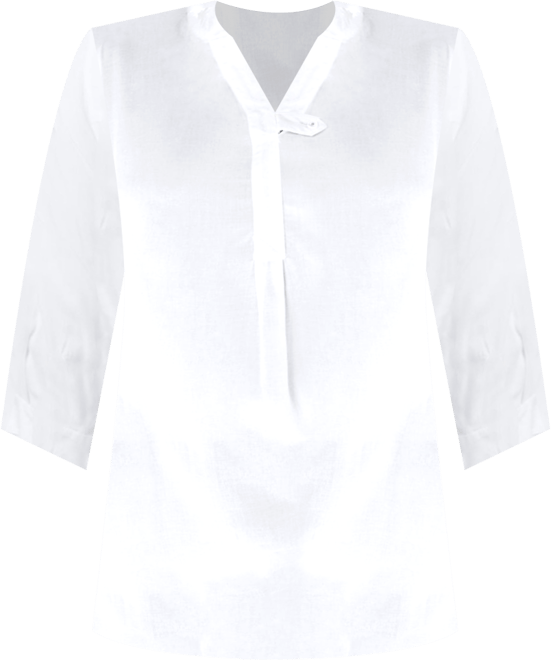 Women's Plus Size Rayon 7-Day Three-Quarter Sleeve Tab-Front Tunic Top